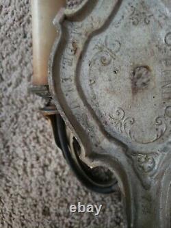 Antique Signed Riddle Art Deco Wall Sconces Light 734 Pat Pend Good Vintage Cond