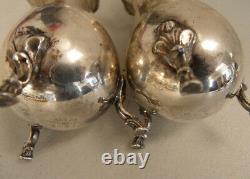 Antique Signed WALLACE Sterling Silver SALT & PEPPER SHAKERS #4821 Set/Pair 180g