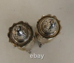Antique Signed WALLACE Sterling Silver SALT & PEPPER SHAKERS #4821 Set/Pair 180g