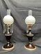 Antique Silver Wood Signed Pairpoint Lamp Bases 11.5h To Socket Wrong Shades