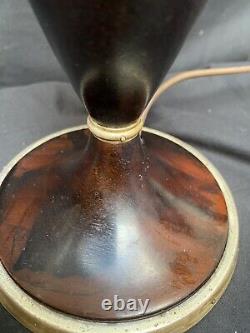 Antique Silver Wood signed Pairpoint Lamp bases 11.5h to socket Wrong shades