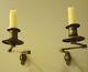 Antique Solid Brass Signed & Numbered Matching Candle Sconses Rare Early 1900