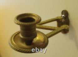 Antique Solid Brass Signed & Numbered Matching Candle Sconses Rare early 1900