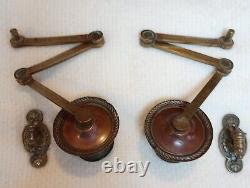 Antique Solid Brass Signed & Numbered Matching Candle Sconses Rare early 1900