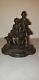 Antique Spelter Victorian Couple Sculpture Signed Schula