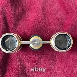 Antique Stunning Pair Of Opera Glasses needlepoint sign France