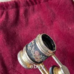 Antique Stunning Pair Of Opera Glasses needlepoint sign France