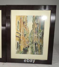 Antique Vintage Illegibly Signed Watercolor Paintings Russian Venice Italy