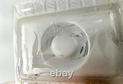Antique Vintage Pair of Signed Lalique France Frosted Glass Candle Holders