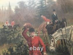 Antique Vintage Print Etching Pair A C Havell Hunting Fox Sporting 1889 London