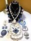 Antique & Vintage Rhinestone Celluloid Jewelry Lot All Wearable Some Signed