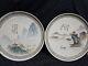 Antique Vtg Chinese Porcelain Plate Signed Hand Painted Oriental Early1900s Pair