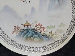 Antique Vtg Chinese Porcelain Plate Signed Hand Painted Oriental Early1900s Pair