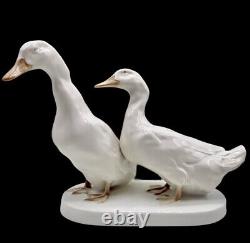 Antique ca 1913 Rosenthal Porcelain Duck Pair #341 Figurine by W. Zugel Signed