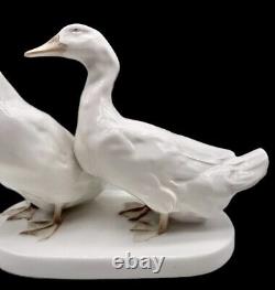 Antique ca 1913 W. Zugel Rosenthal Duck Pair #341 Porcelain Figurine Signed 9.5