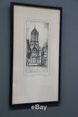 Antique engravings Gothic architecture pair signed originals F ROBSON vintage