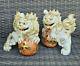 Antique Large Pair Porcelain Figurine Foo Dogs/lions Shishi Kutani Signed