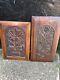 Antique Pair Of Carved Floral Furniture Panels Plaques Architectural Edwardian