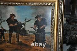 Antique pair of Genre Paintings by English Painter G Tempel