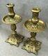 Antique Pair Of French Napoleon Iii Candlesticks 19th Century Bronze Signed 5lb