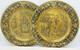 Antique Pair Of German Decorative Plates 19th Century Brass Signed