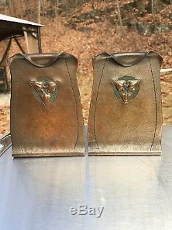 Antique, pair of signed Roycroft bookends