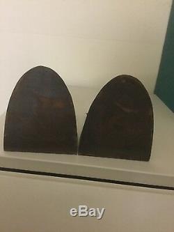 Antique, pair of signed Roycroft bookends