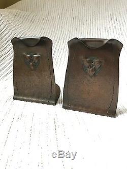 Antique, pair of signed Roycroft bookends