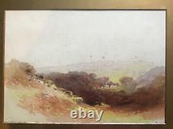 Antique vintage pair Gilt Framed early 20th Century Original Signed Watercolours