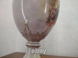 Atq Crown Devon Vases Matched Pair Englsih Art Pottery Artist Signed Peacock