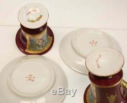 Attractive Pair of Sevres Porcelain Cup & Saucer Napoleon & Josephine Signed