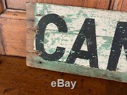 Awesome Antique Pair Of Early Painted Ad Signs Nice Folk Art Aafa