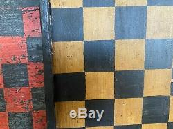 Awesome Pair Of Antique Early Painted Checker Boards Nice Folk Art Aafa