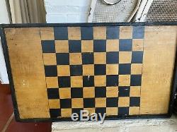 Awesome Pair Of Antique Early Painted Checker Boards Nice Folk Art Aafa