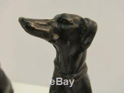 Barye Bronze Statues Whippet Greyhound Lurcher Dogs Signed Pair Figurines France
