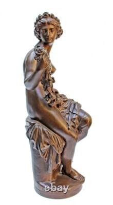 Beautiful Antique French Pair Of Bronze Statues Signed Barbedienne 19th C