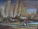 Beautiful Painting Antique Landscape Animated Cavaliers Couple 2014 R. J Bizet #1