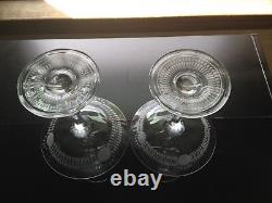Beautiful Pair Antique ABP Cut Glass Signed Libbey Twist Stem Compotes
