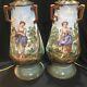Beautiful Pair Antique French Sevres Limoges Or Porcelain Table Lamps Signed