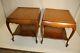 Beautiful Pair Of French Provincial Walnut Signed Sofa Side End Tables