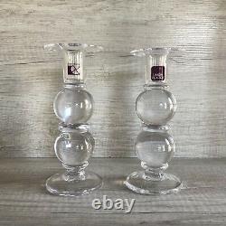 Brand New SIMON PEARCE Pair of Medium Hartland Candlesticks Signed with Gift Boxes