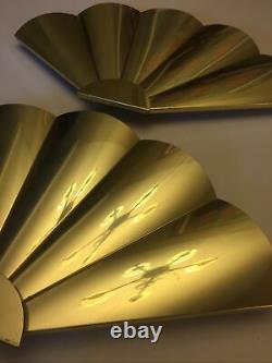 Brass Wall Fan Sculptures by Curtis Jere A Pair Model # 100704 Signed Dated