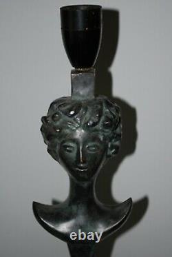 Bronze pair of lamp signed by Diego Giacometti