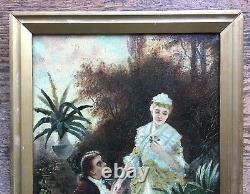 C 1902 Signed N J Lassner Romantic Themed Dutch Realist ANTIQUE OIL PAINTING