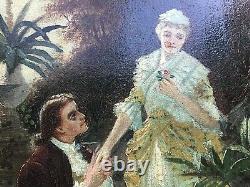 C 1902 Signed N J Lassner Romantic Themed Dutch Realist ANTIQUE OIL PAINTING