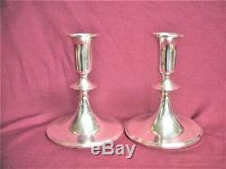 CARTIER Pair STERLING Silver Candle Stick Holders #296 Signed 4 ¾ Mid Century