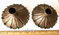 Candle Holders Nekrassoff Signed Antique Pair of Copper & Pewter Pre WWll