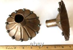 Candle Holders Nekrassoff Signed Antique Pair of Copper & Pewter Pre WWll