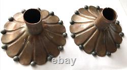 Candle Holders Nekrassoff Signed Antique Pair of Copper & Pewter Pre WWll