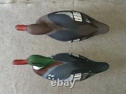 Carved Pair Hunting Merganser Duck Decoy Signed Capt Harry Jobes Havre de Grace